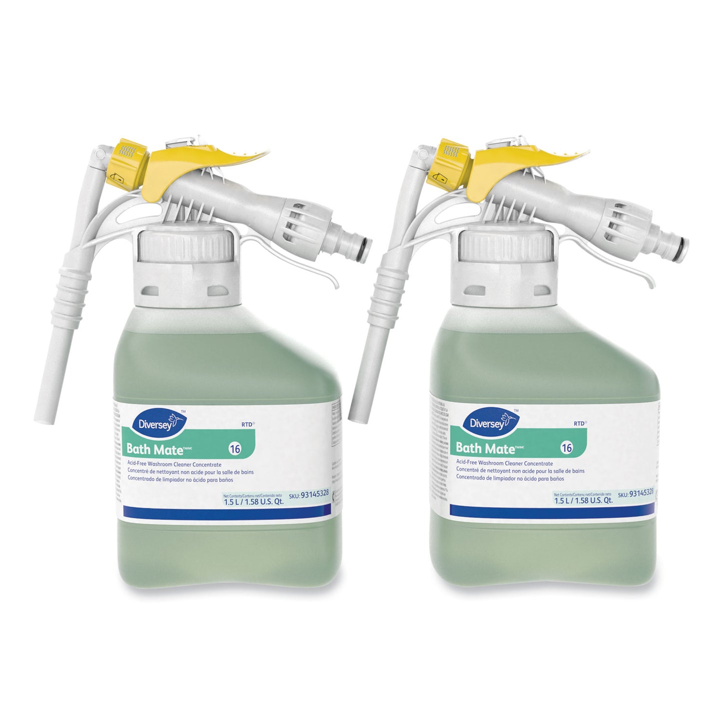 Diversey™ Bath Mate Non-Acid Washroom Cleaner Concentrate, Fresh Scent, 50.7 oz Bottle , 2/Carton (DVS93145328)