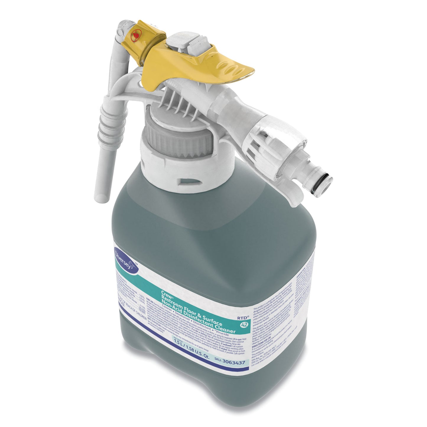 Diversey™ Crew Restroom Floor/Surface Non-Acid Disinfectant Cleaner, Fresh, 50.7 oz Bottle, 2/Carton (DVS101105996)