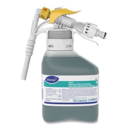 Diversey™ Crew Restroom Floor/Surface Non-Acid Disinfectant Cleaner, Fresh, 50.7 oz Bottle, 2/Carton (DVS101105996)