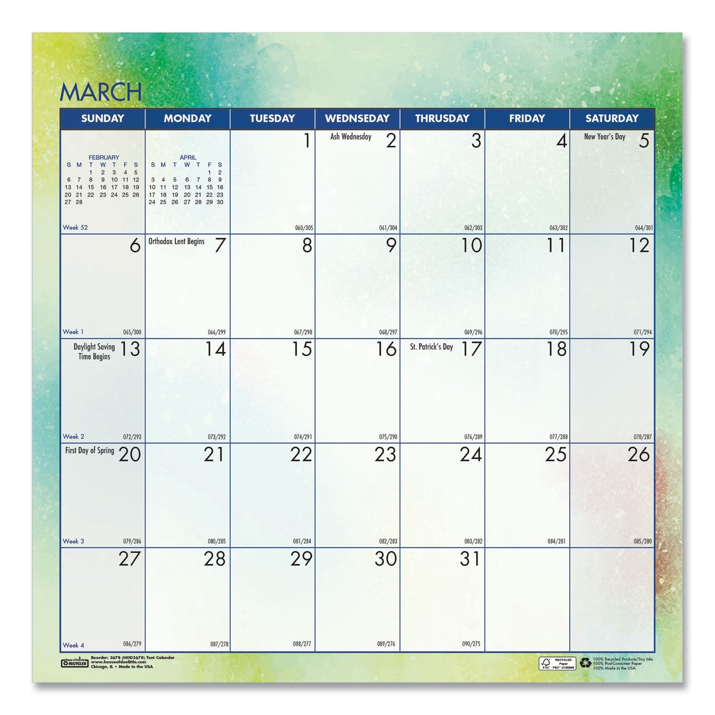 house-of-doolittle-recycled-cosmos-tent-calendar-num-hod3639_4