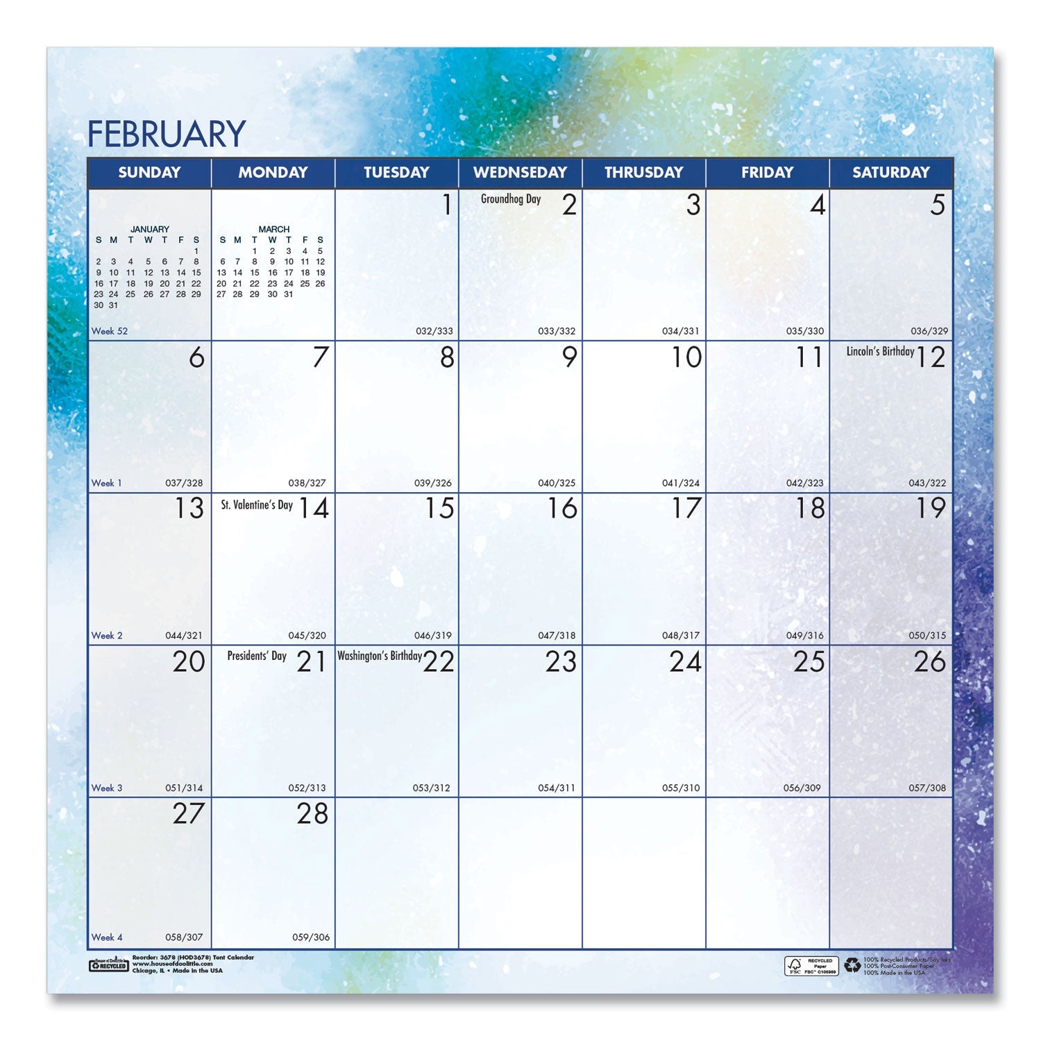 house-of-doolittle-recycled-cosmos-tent-calendar-num-hod3639_3