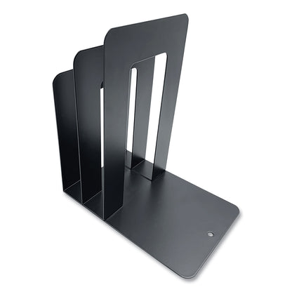 Huron Steel Bookend with Sorter, Contemporary Style, Nonskid Base, 5 x 7 x 8, Black (CTXHASZ0094)