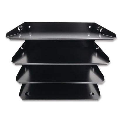 Huron Steel Horizontal File Organizer, 4 Sections, Letter Size Files, 12 x 8.66 x 9, Black (CTXHASZ0152)