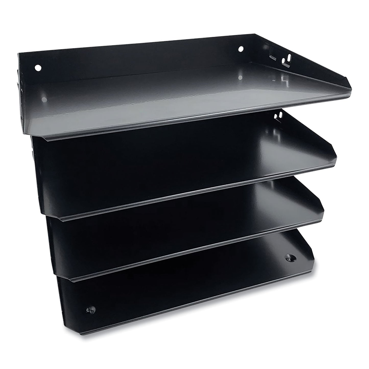 Huron Steel Horizontal File Organizer, 4 Sections, Letter Size Files, 12 x 8.66 x 9, Black (CTXHASZ0152)