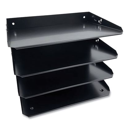 Huron Steel Horizontal File Organizer, 4 Sections, Letter Size Files, 12 x 8.66 x 9, Black (CTXHASZ0152)