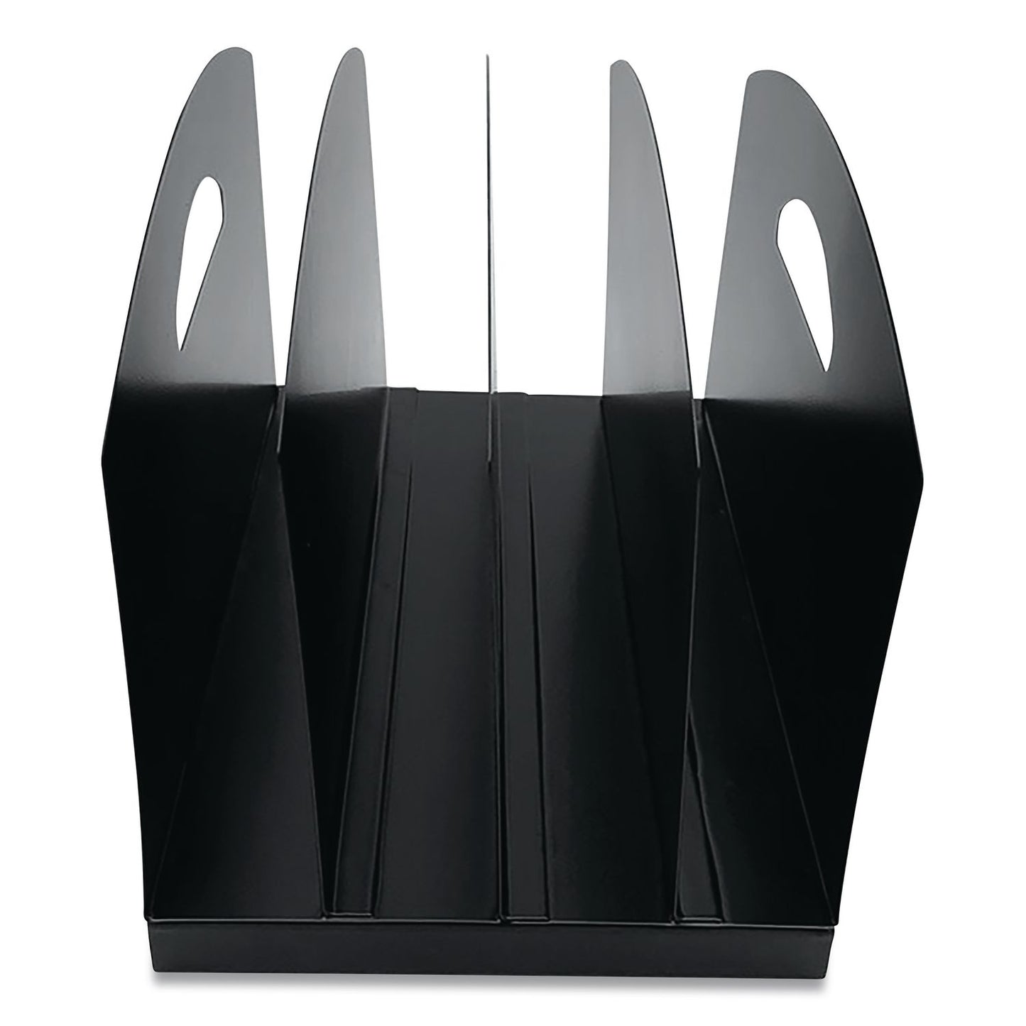 Huron Steel Vertical File Organizer, Flat, 4 Sections, Letter Size Files, 7.25 x 12 x 7.25, Black (CTXHASZ0169)