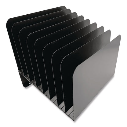 Huron Steel Vertical File Organizer, Inclined, 8 Sections, Letter Size Files, 9.75 x 11 x 10, Black (CTXHASZ0156)