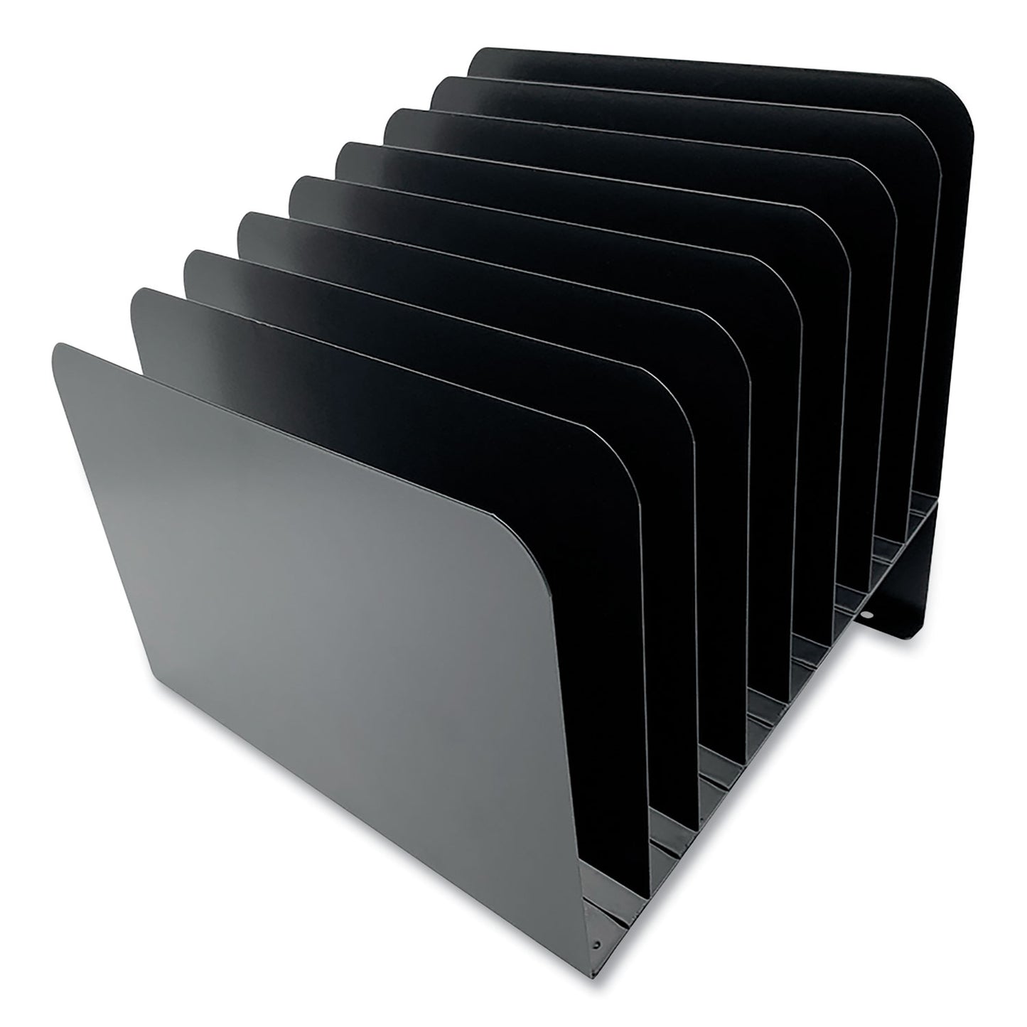 Huron Steel Vertical File Organizer, Inclined, 8 Sections, Letter Size Files, 9.75 x 11 x 10, Black (CTXHASZ0156)