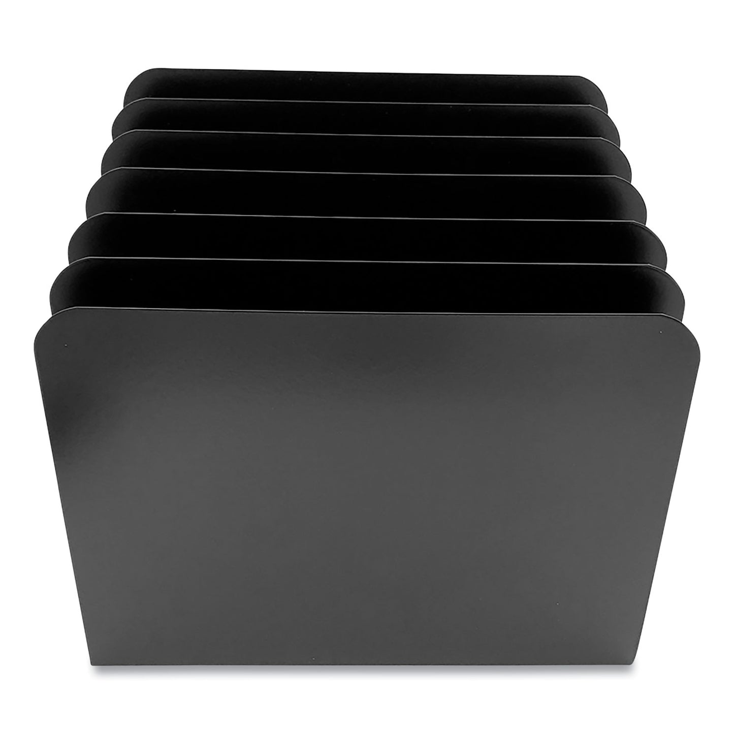 Huron Steel Vertical File Organizer, Inclined, 6 Sections, Letter Size Files, 8 x 11 x 10.25, Black (CTXHASZ0174)