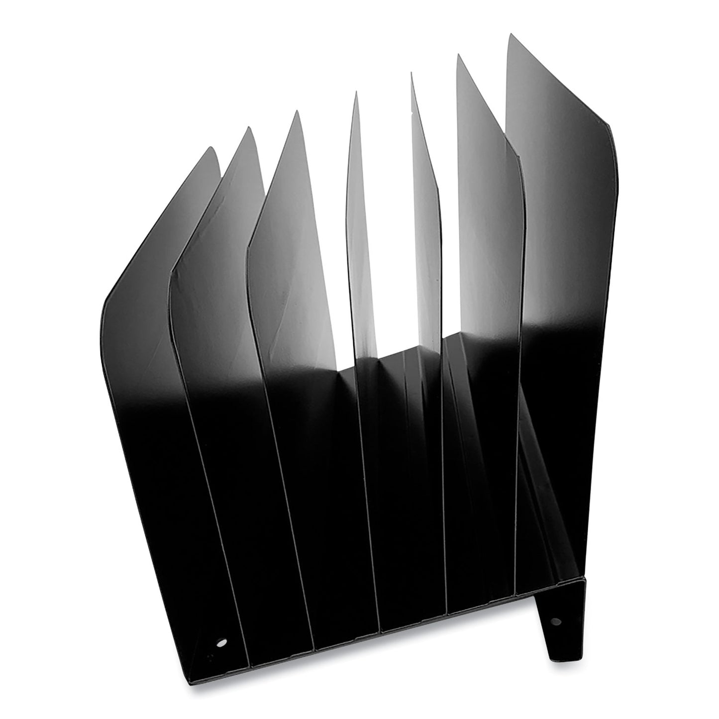 Huron Steel Vertical File Organizer, Inclined, 6 Sections, Letter Size Files, 8 x 11 x 10.25, Black (CTXHASZ0174)