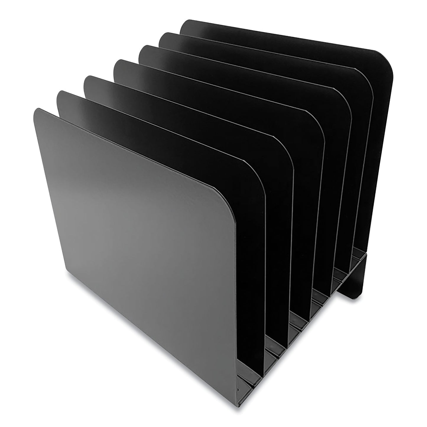 Huron Steel Vertical File Organizer, Inclined, 6 Sections, Letter Size Files, 8 x 11 x 10.25, Black (CTXHASZ0174)