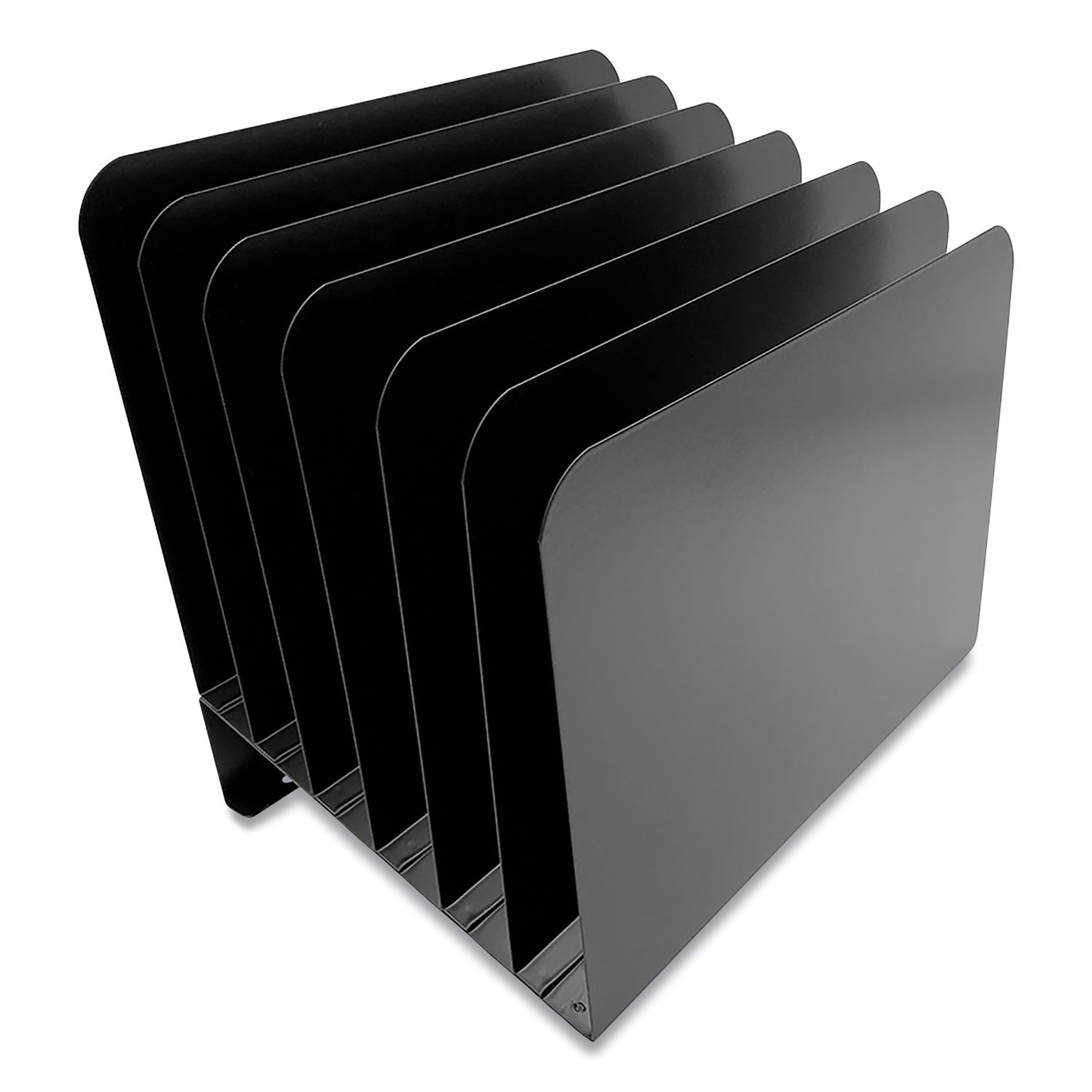 Huron Steel Vertical File Organizer, Inclined, 6 Sections, Letter Size Files, 8 x 11 x 10.25, Black (CTXHASZ0174)