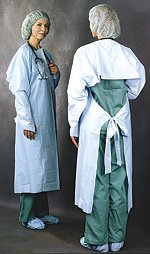 Busse Hospital Disposables Protective Procedure Gown One Size Fits Most Blue NonSterile AAMI Level 3 Disposable (412663_BX)