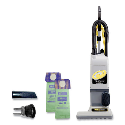 ProTeam® ProForce 1500XP Upright Vacuum, 15" Cleaning Path, Gray/Black (PTM107252)