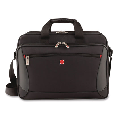 Wenger® SwissGear Mainframe Laptop Briefcase, Fits Devices Up to 16", Polyester, 15.75 x 6 x 12, Black/Gray (SWA64038010)