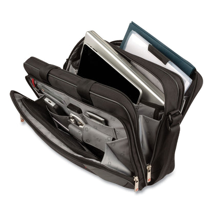Wenger® SwissGear Mainframe Laptop Briefcase, Fits Devices Up to 16", Polyester, 15.75 x 6 x 12, Black/Gray (SWA64038010)