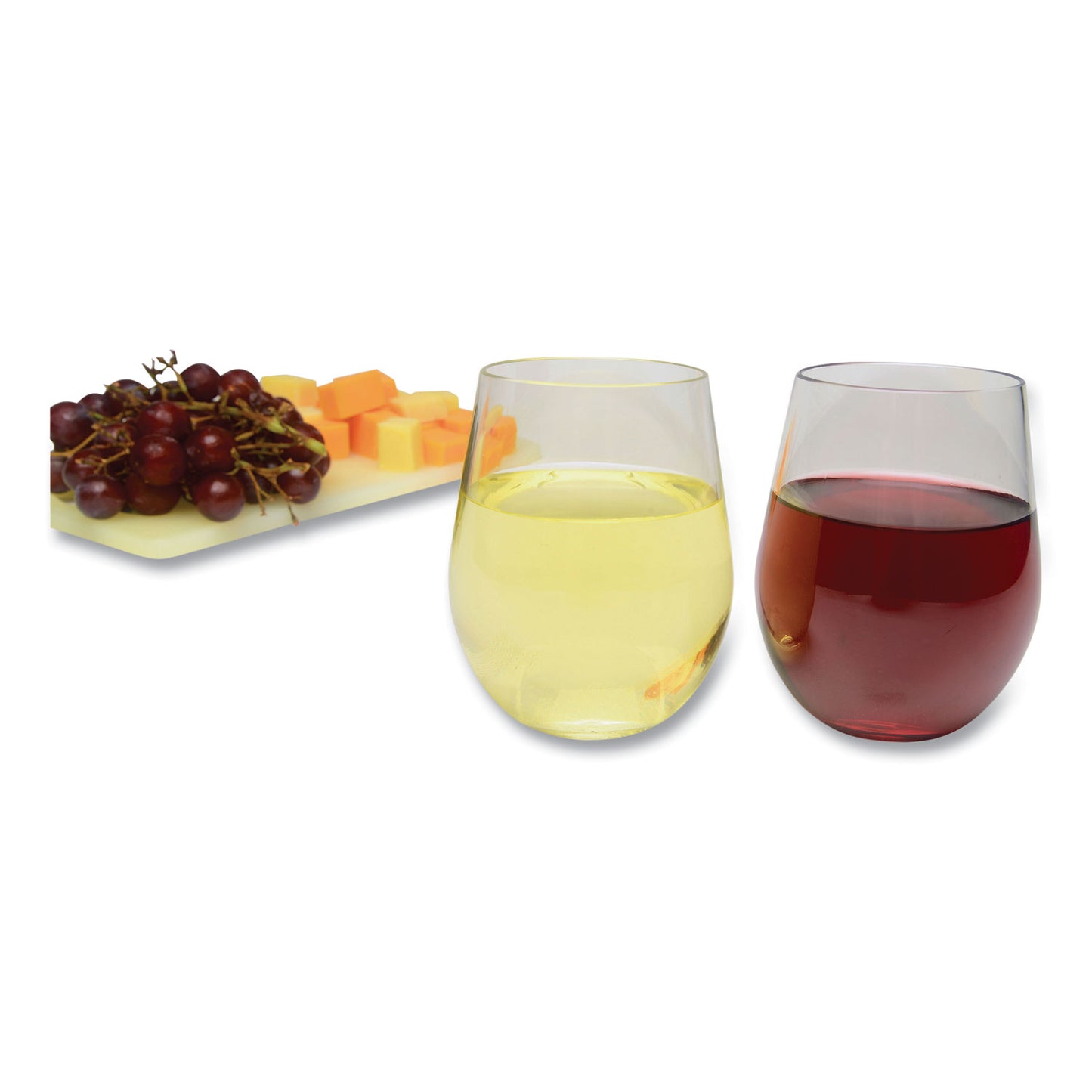 Tablemate® Plastic Stemless Wine Glasses, 12 oz, Clear, 6/Pack (TBL0211)