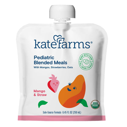 Kate Farms Pediatric Tube Feeding Formula Mango / Strawberry Flavor 8.45 oz. / 250 mL Pouch Liquid Organic Pea Protein (1241598_CS)