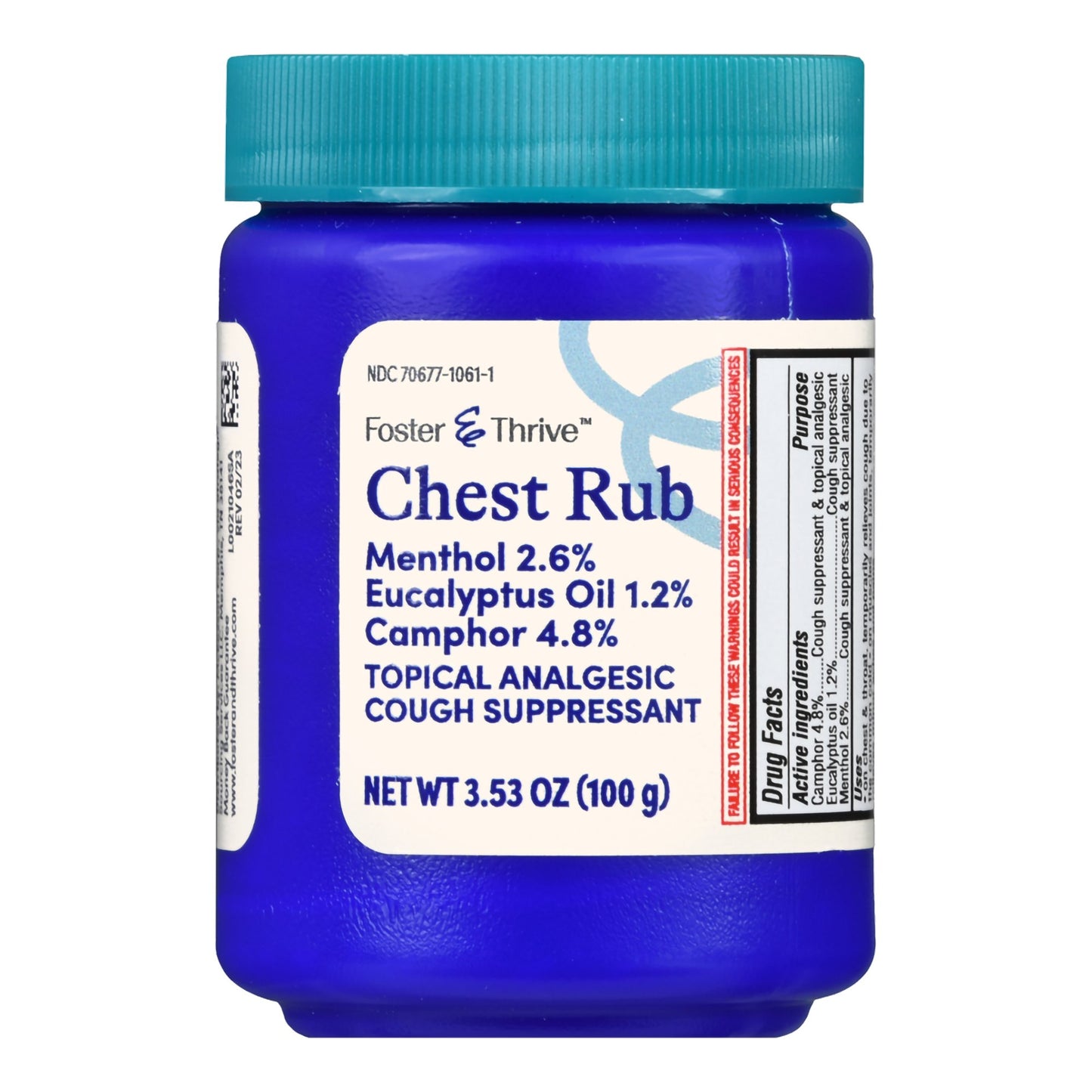 Foster & Thrive™ Chest Rub 4.8% - 1.2% - 2.6% Strength Ointment 3.5 oz. (1235084_EA)