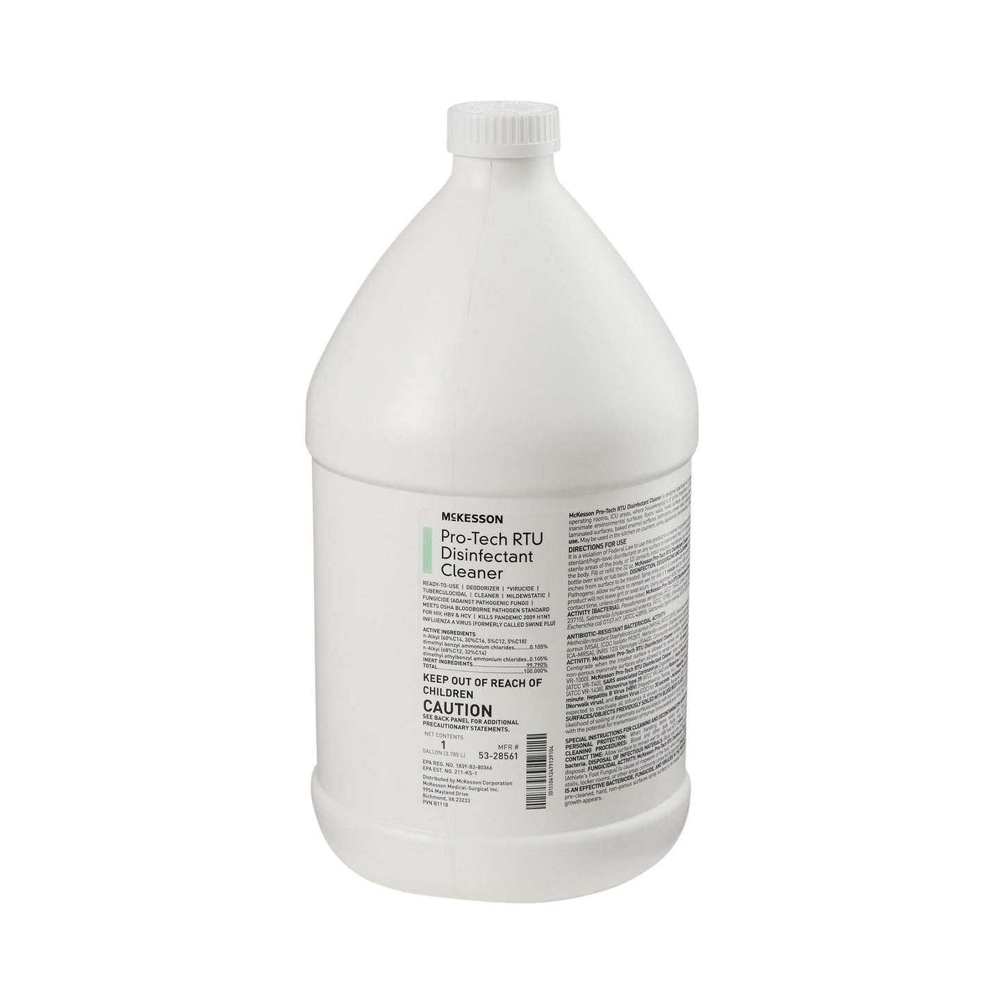 McKesson Pro-Tech Surface Disinfectant Cleaner Quaternary Based J-Fill® Dispensing Systems Liquid 1 gal. Jug Floral Scent NonSterile (484483_EA)