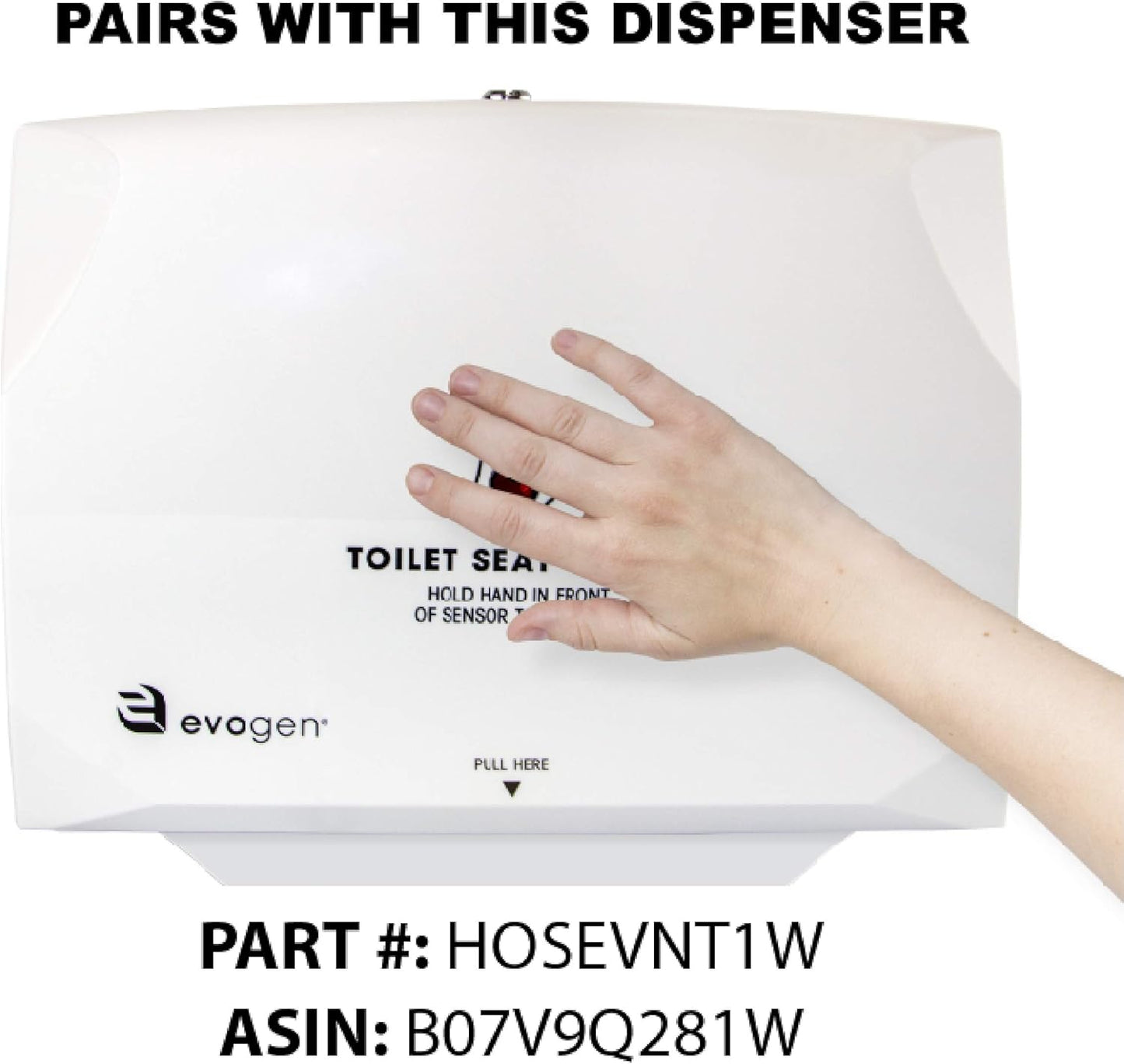 Hospeco® Evogen® Toilet Seat Covers, Half-Fold, White, 125/Pack, 24 pk/Case (HOSEVNT-3125)