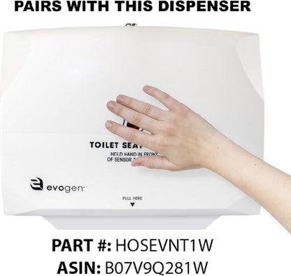 Hospeco® Evogen® Toilet Seat Covers, Half-Fold, White, 125/Pack, 24 pk/Case (HOSEVNT-3125)