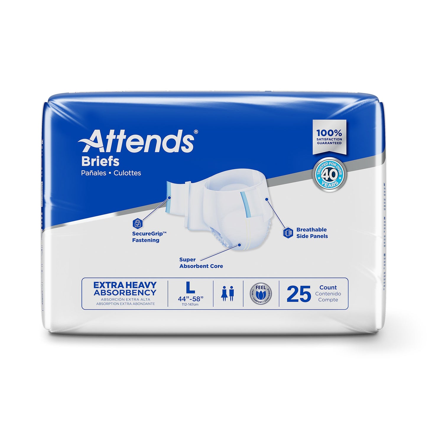 Attends® Care Advanced Unisex Adult Incontinence Brief Large Disposable Heavy Absorbency (1247853_BG)