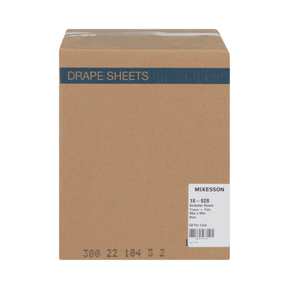 McKesson Stretcher Sheet Flat 40 W X 90 L Inch Blue 50% Cellulose Tissue / 50% Polyethylene Film Disposable (222919_CS)