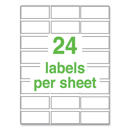 Avery® UltraDuty GHS Chemical Waterproof and UV Resistant Labels, 1 x 2.5, White, 24/Sheet, 25 Sheets/Pack (AVE60527)