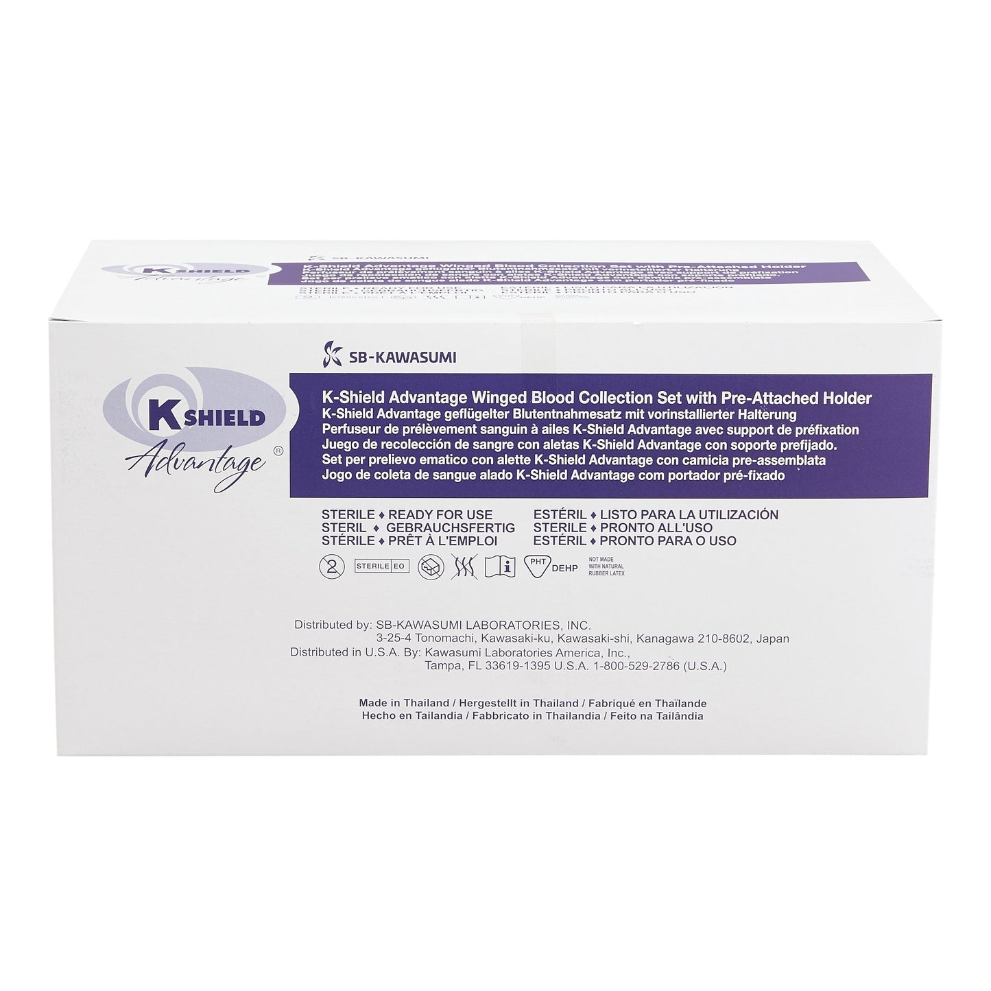 K-Shield® Advantage Blood Collection Set with Holder 21 Gauge 3/4 Inch Needle Length Safety Needle 12 Inch Tubing Sterile (873721_BX)