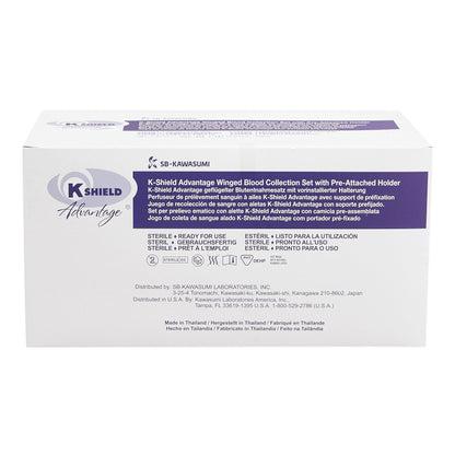 K-Shield® Advantage Blood Collection Set with Holder 21 Gauge 3/4 Inch Needle Length Safety Needle 12 Inch Tubing Sterile (873721_BX)