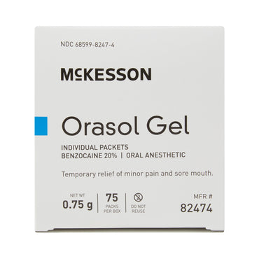McKesson Oral Pain Relief 20% Strength Benzocaine Oral Gel 0.75 Gram (1111727_BX)