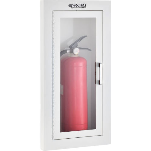 Global Industrial Fire Extinguisher Cabinet, Semi-Recessed, Fits 2-6.5 Lbs. (WB724202)