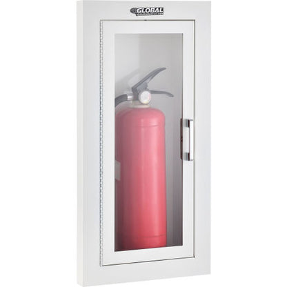 Global Industrial Fire Extinguisher Cabinet, Semi-Recessed, Fits 2-6.5 Lbs. (WB724202)