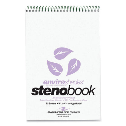 roaring-spring-r-enviroshades-steno-notepad-gregg-rule-white-cover-80-orchid-6-x-9-sheets-4-pack-roa12264_1