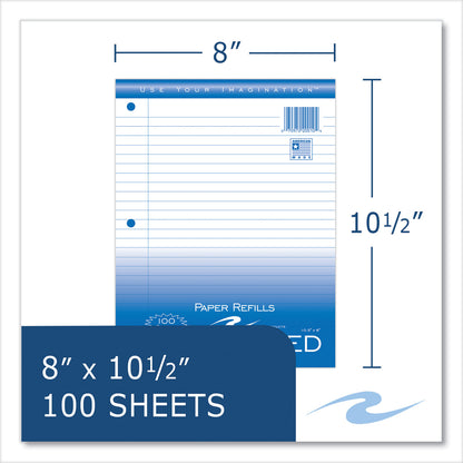 Roaring Spring® Notebook Filler Paper, 3-Hole, 8 x 10.5, Wide/Legal Rule, 100/Pack (ROA20010)