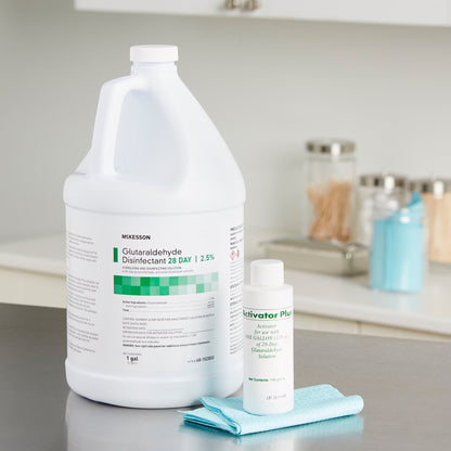 McKesson 28 Day Glutaraldehyde High-Level Disinfectant Activation Required Liquid 1 gal. Jug Reusable (512839_CS)