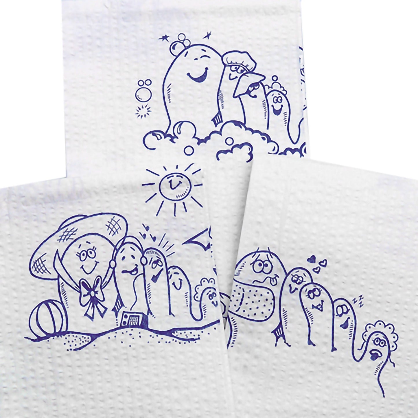 McKesson Procedure Towel 13 W X 18 L Inch White / Blue Cartoon Toes NonSterile (1069097_CS)