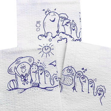 McKesson Procedure Towel 13 W X 18 L Inch White / Blue Cartoon Toes NonSterile (1069097_CS)