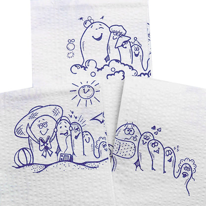 McKesson Procedure Towel 13 W X 18 L Inch White / Blue Cartoon Toes NonSterile (1069097_CS)