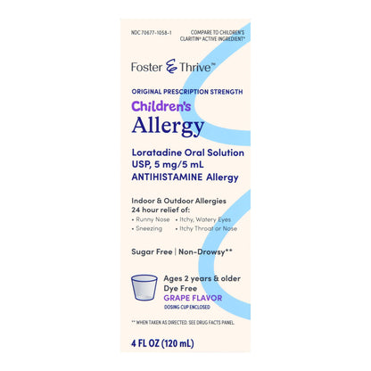 Foster & Thrive™ Children's Allergy Relief 5 mg / 5 mL Strength Syrup 4 oz. (1238938_EA)