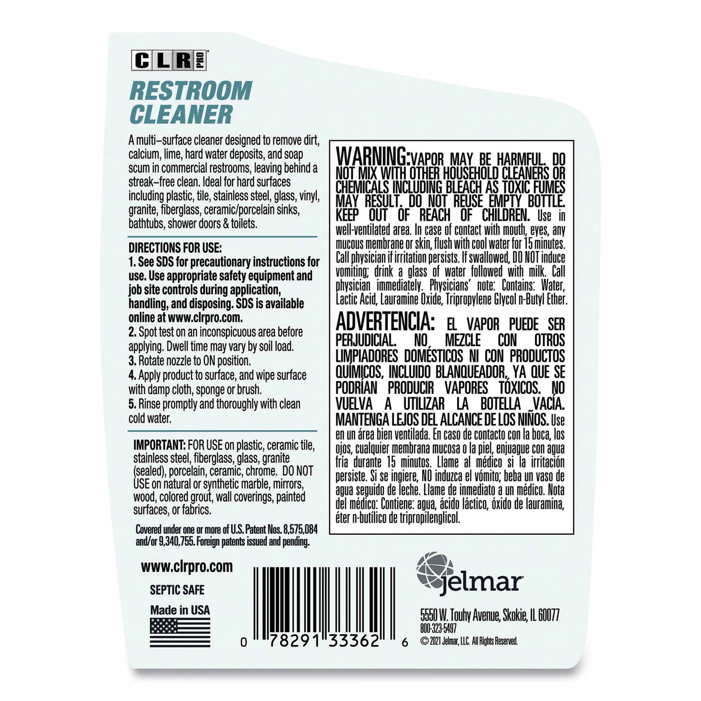 CLR PRO® Restroom Cleaner, 32 oz Pump Spray, 6/Carton (JELFMRC326PRO)