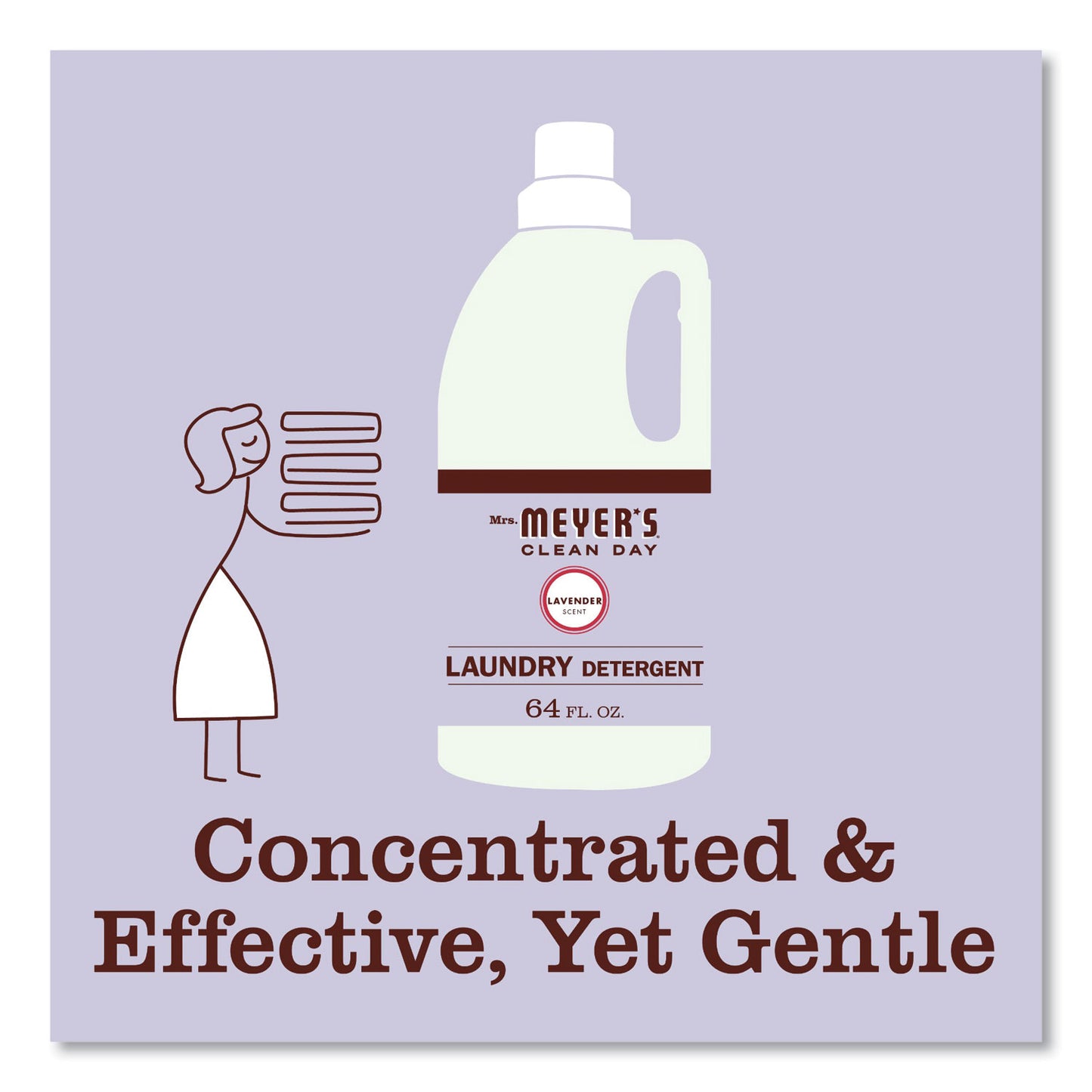 Mrs. Meyer's® Liquid Laundry Detergent, Lavender Scent, 64 oz Bottle, 6/Carton (SJN369504)