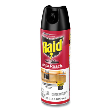 Raid® Ant and Roach Killer, 17.5 oz Aerosol Spray, Fragrance-Free, 12/Carton (SJN386210)
