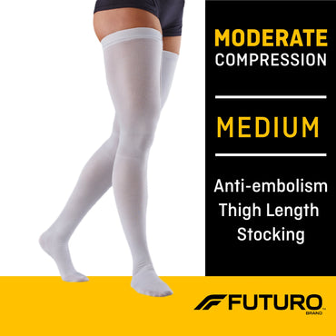 3M™ Futuro™ Anti-embolism Stocking Thigh High Medium / Regular White Closed Toe (1084282_PR)
