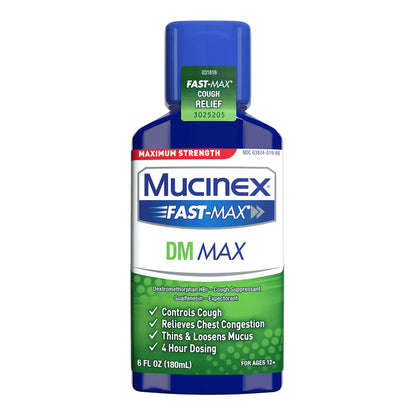 Mucinex® Fast-Max™ DM Max Cold and Cough Relief 400 mg - 20 mg / 20 mL Strength Liquid 6 oz. (830949_EA)