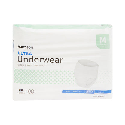 McKesson Ultra Unisex Adult Absorbent Underwear Pull On with Tear Away Seams Medium Disposable Heavy Absorbency (724916_CS)