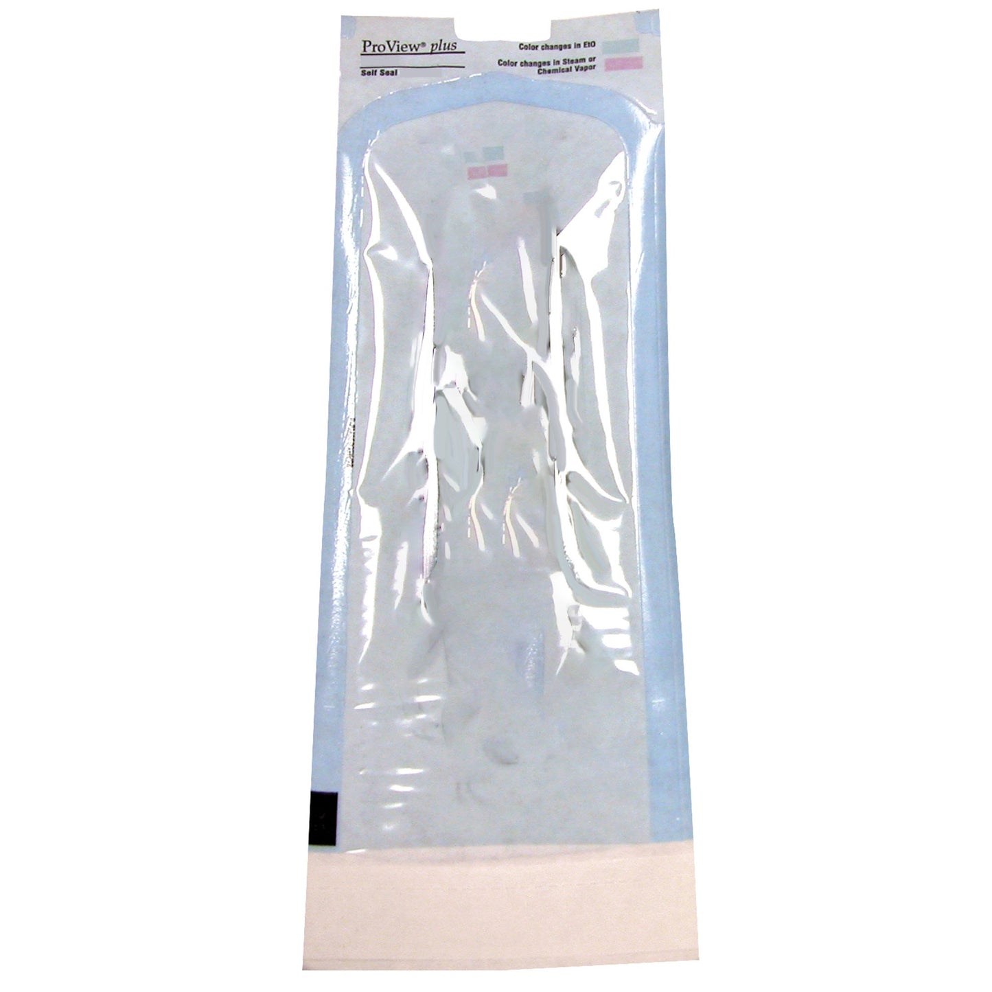 ProView® plus Sterilization Pouch Gas / Steam / Chemical Vapor 3-1/2 X 5-1/4 Inch Transparent / Blue Self Seal Paper / Film (379687_CS)