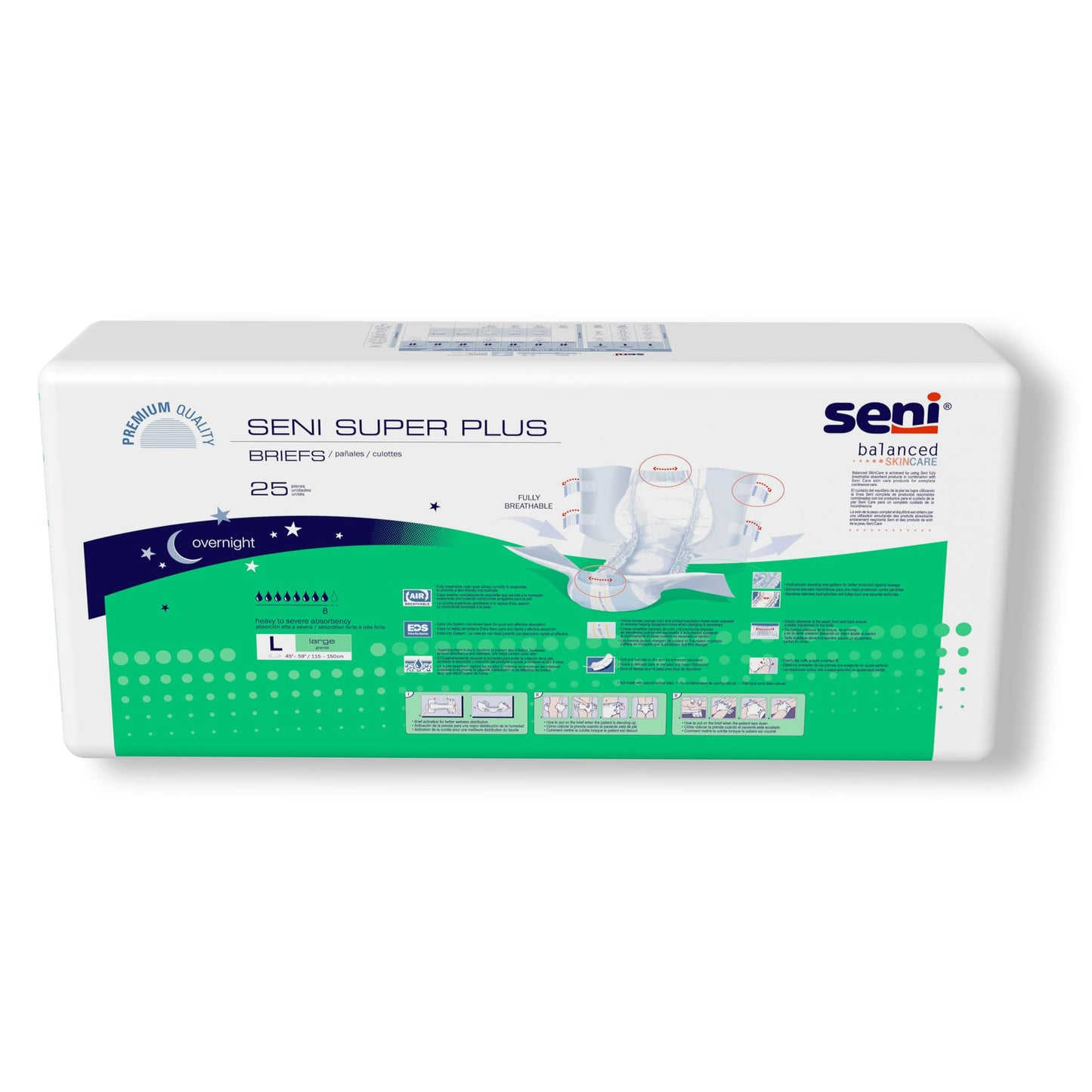 Seni® Super Plus Unisex Adult Incontinence Brief Large Disposable Heavy Absorbency (1163871_PK)