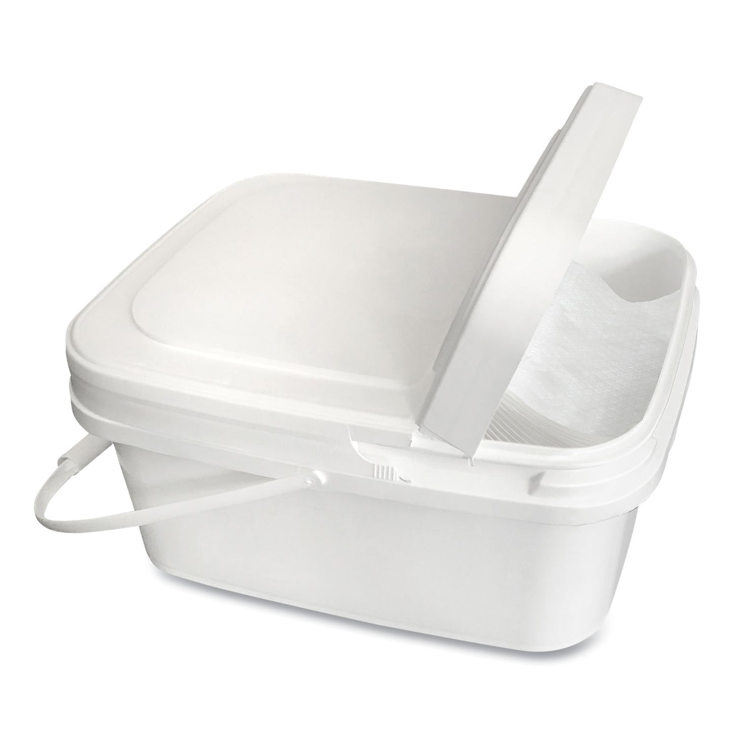 Diversey™ Polypropylene Dry Wipe Charging Bucket, White, 12/Box (DVOD1229387)